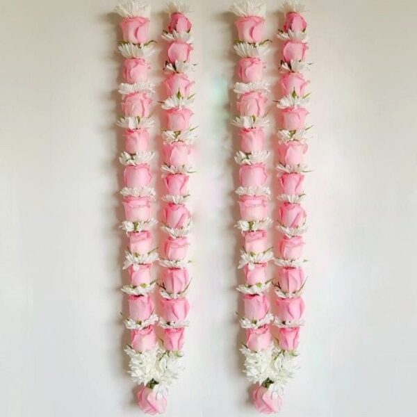 Baby Pink Roses & White Sevanthi Varmala