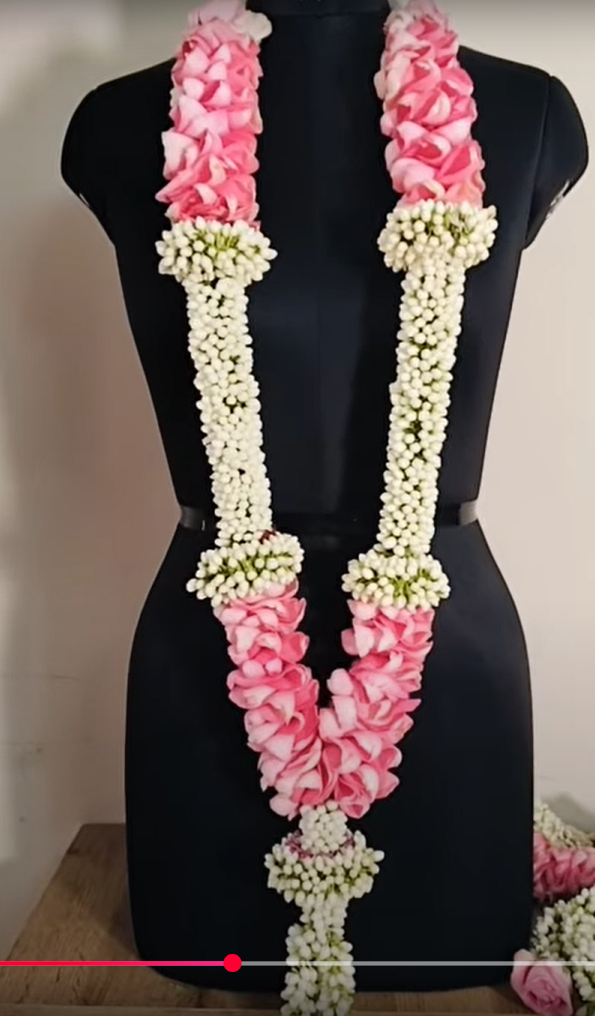 Jasmin Buds & Pink Roses Petals Designer Garlands