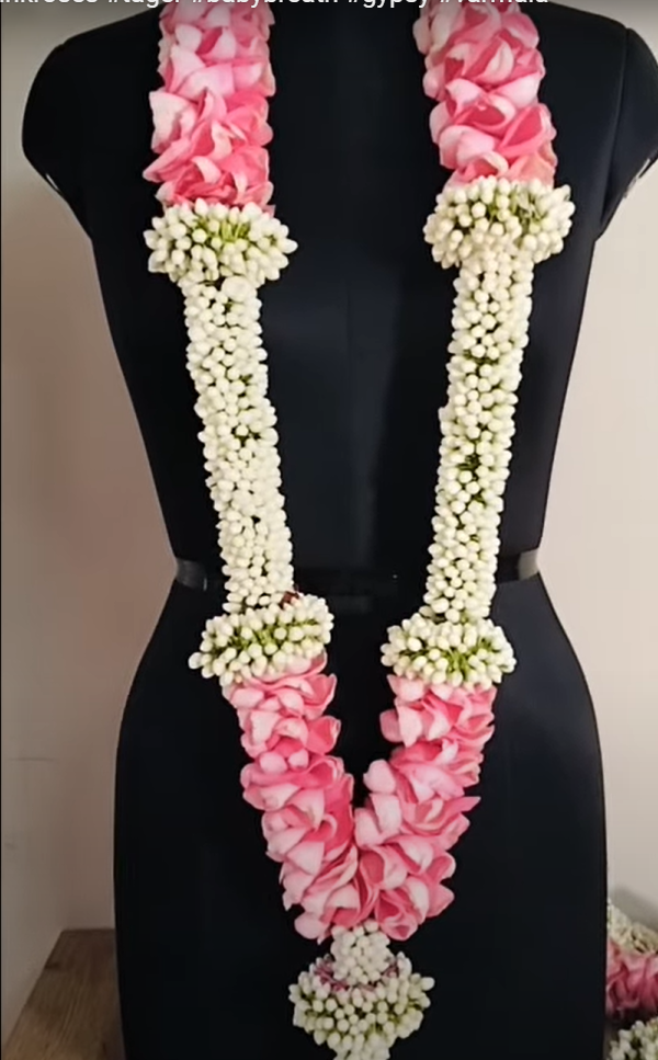 Jasmin Buds & Pink Roses Petals Varmalas