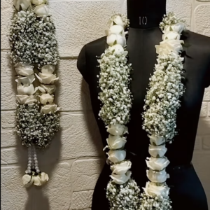 White Rose & Baby Breath Jaimala