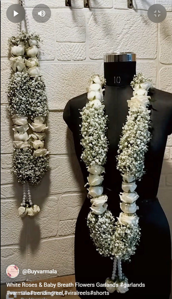 White Rose & Baby Breath Jaimala