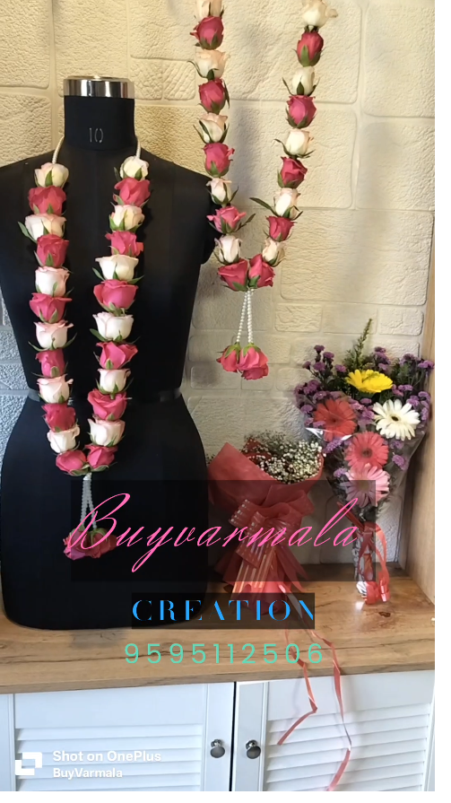 Baby Pink & Hot Pink Roses Simple Garland