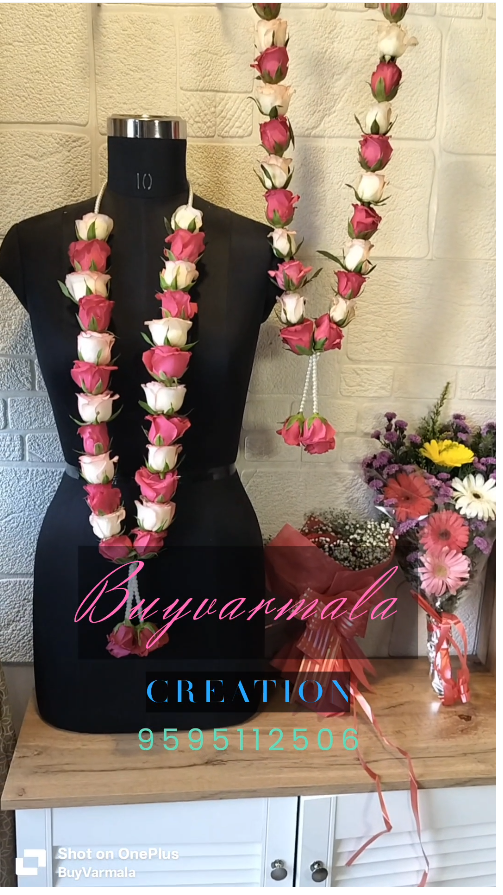 Baby Pink & Hot Pink Roses Simple Garland