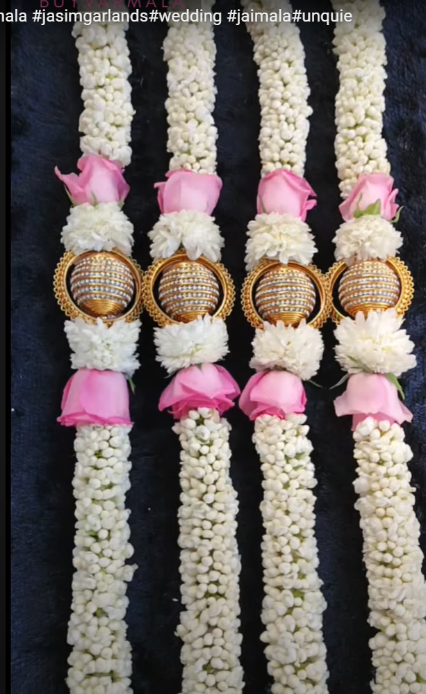 Mogar Jasime Buds Pink Roses Golden Prop Gralands