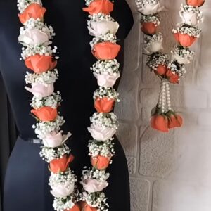 Orange & Baby Pink Roses Varmala